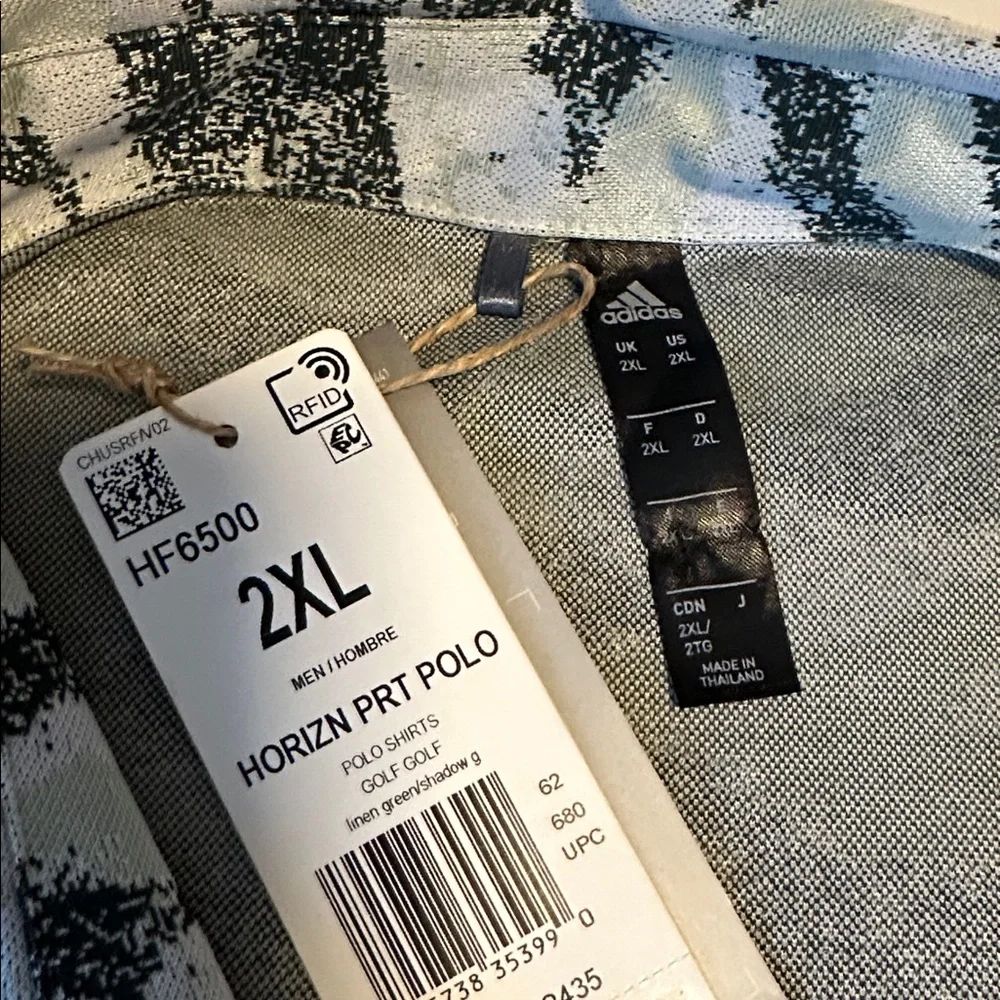 adidas Gray and Black Patterned Polo Shirt
